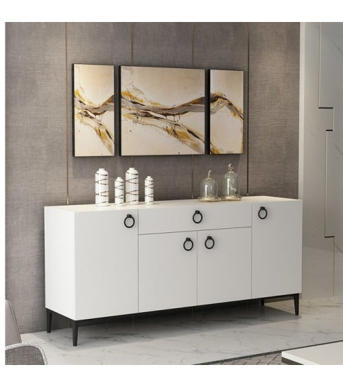 Buffet MOON blanc 4 portes 1 tiroir