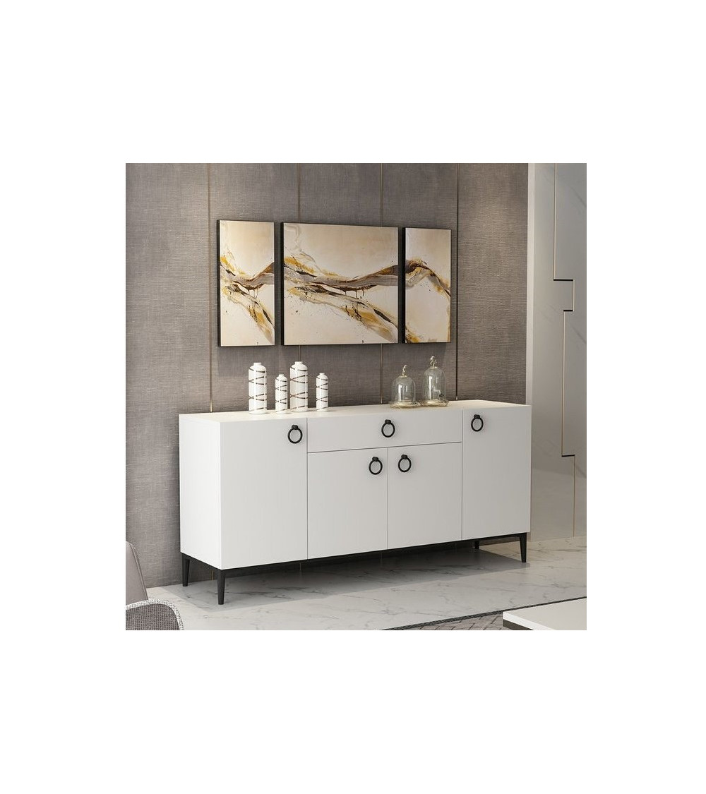 Buffet MOON blanc 4 portes 1 tiroir