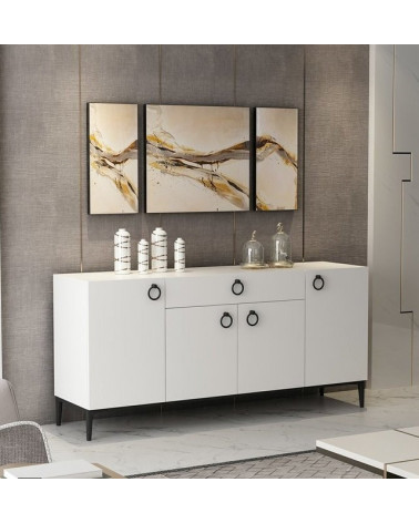 Buffet MOON blanc 4 portes 1 tiroir