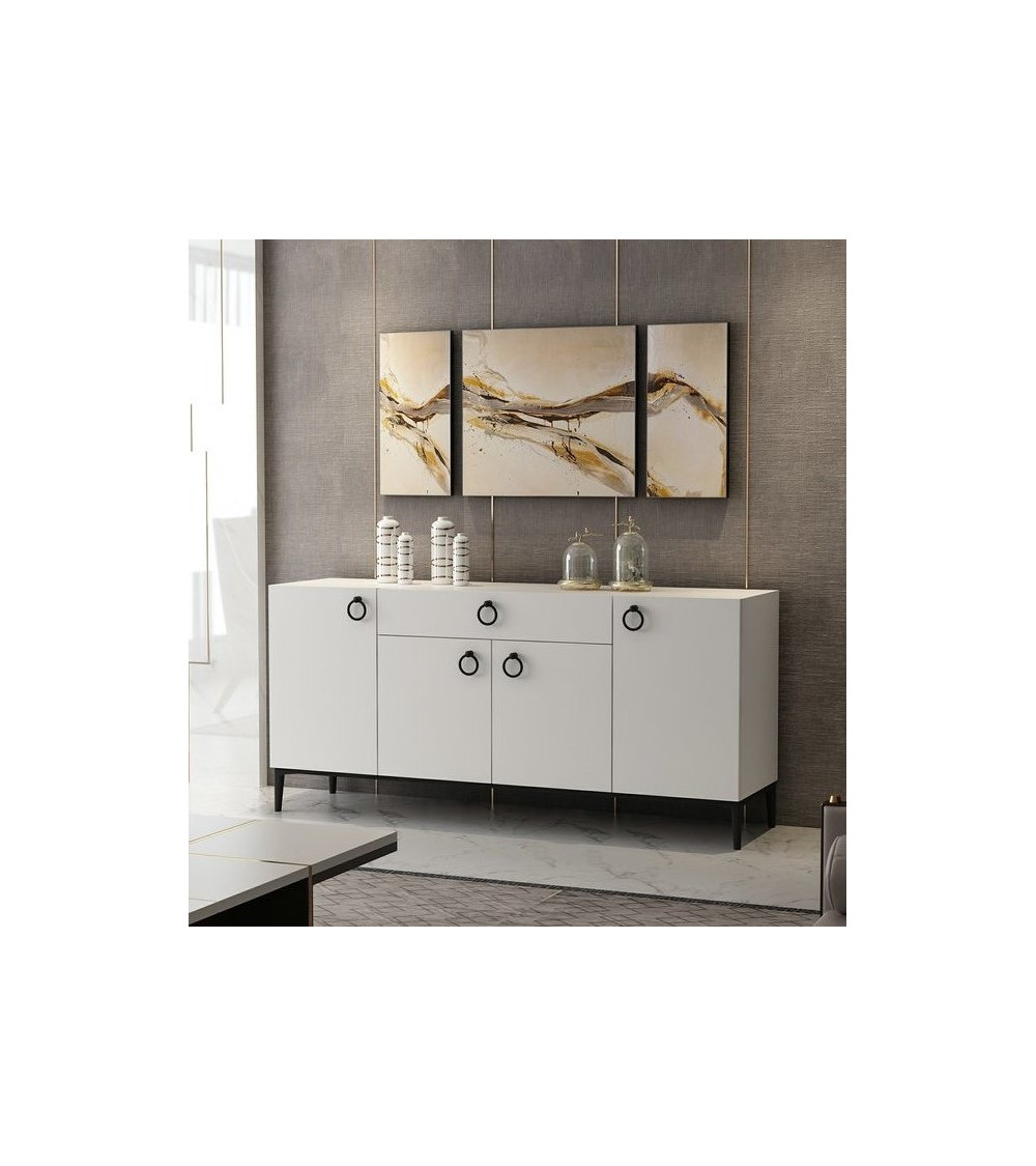 Buffet MOON blanc 4 portes 1 tiroir