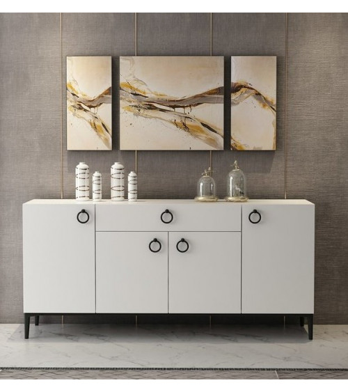 Buffet MOON blanc 4 portes 1 tiroir