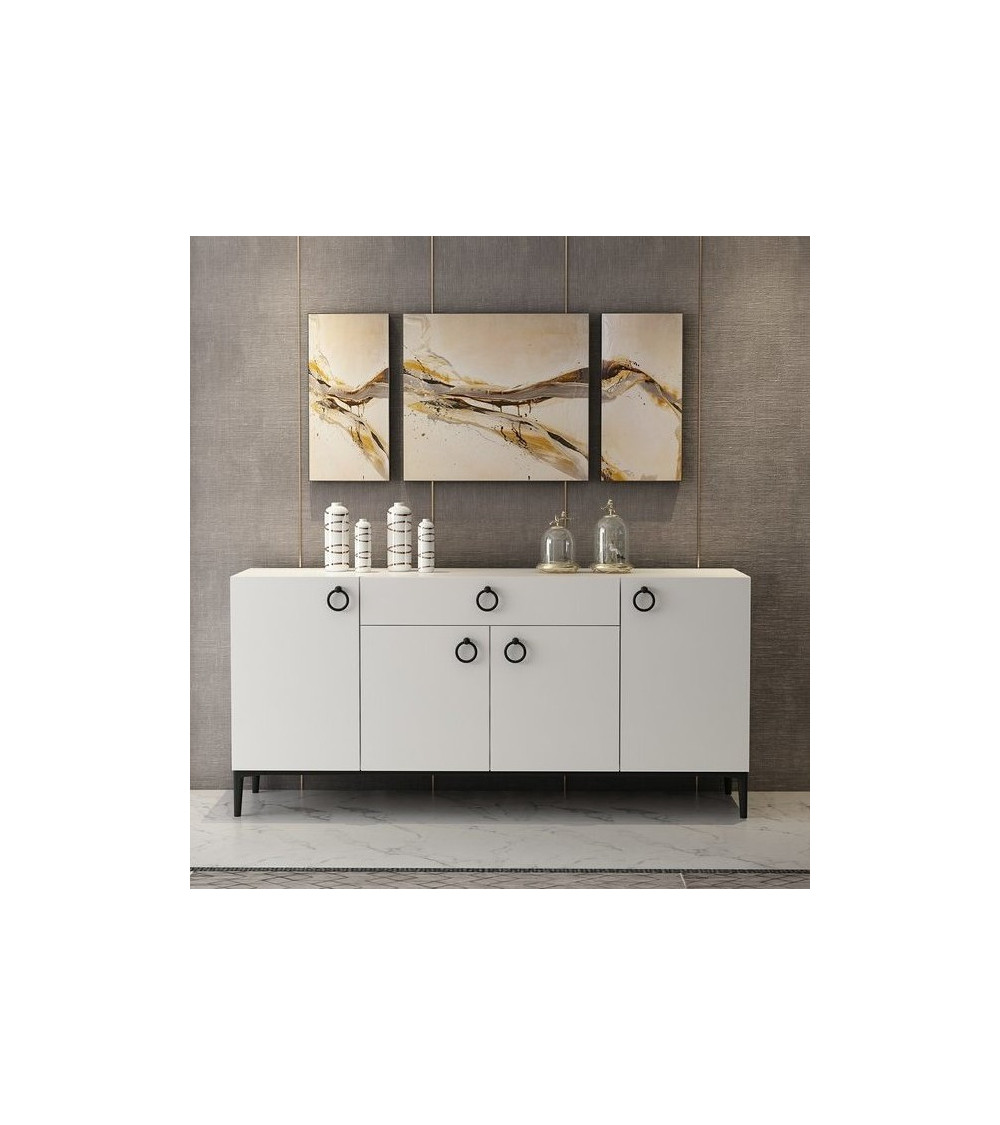 Buffet MOON blanc 4 portes 1 tiroir