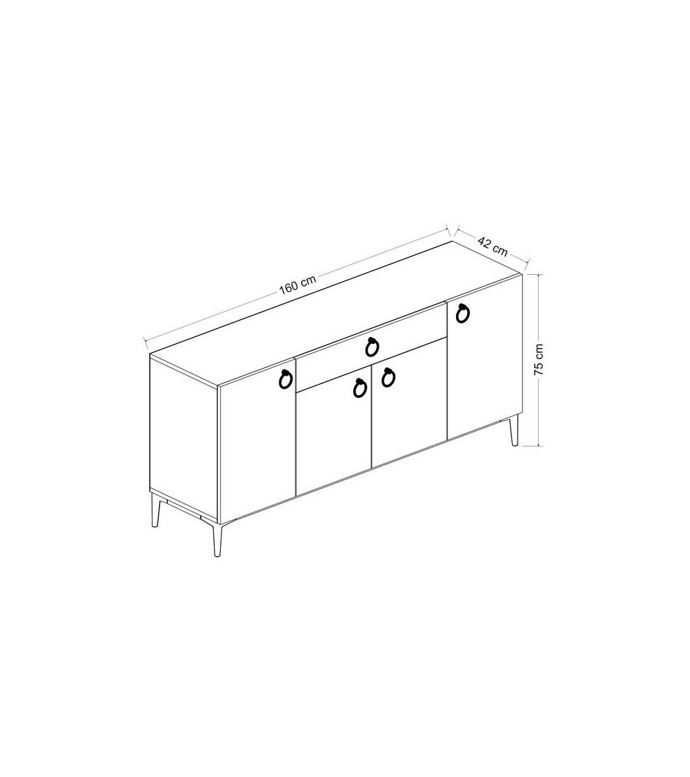 Buffet MOON blanc 4 portes 1 tiroir Buffet MOON blanc 4 portes 1 tiroir