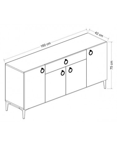 Roble de MIREL TV mueble 2 puertas 1 cajón