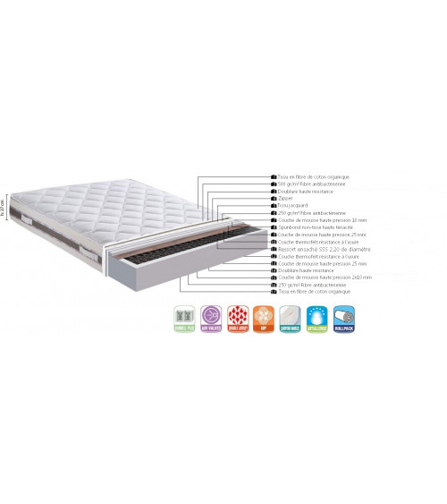 Matelas orthopédique à ressort avec surmatelas Ultra Neo 160x200 cm