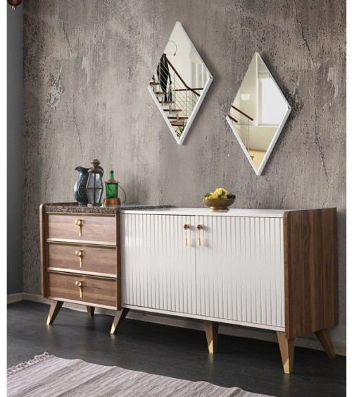 Roble de MIREL TV mueble 2 puertas 1 cajón