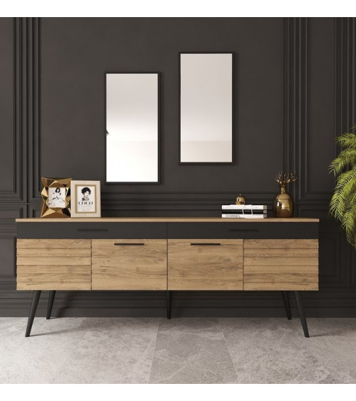 Roble de MIREL TV mueble 2 puertas 1 cajón