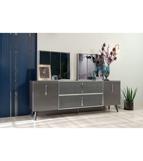 Buffet AQUA 2 portes 2 tiroirs + miroir