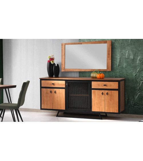 Buffet DANAE 5 portes 2 tiroirs + miroir