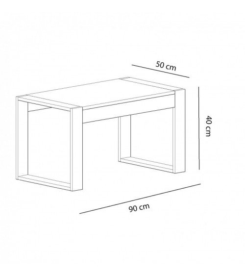 Table basse RETRO blanc-pin