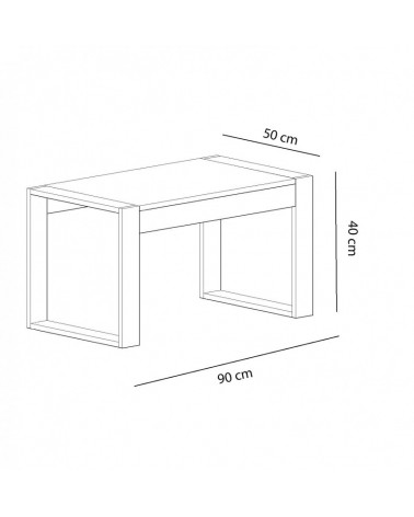 Table basse RETRO blanc-pin