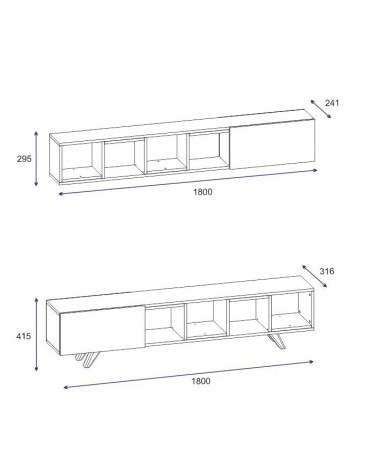 Todos los muebles de TV LOFT con leds