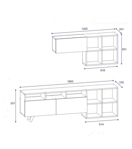 Todos los muebles de TV LOFT con leds