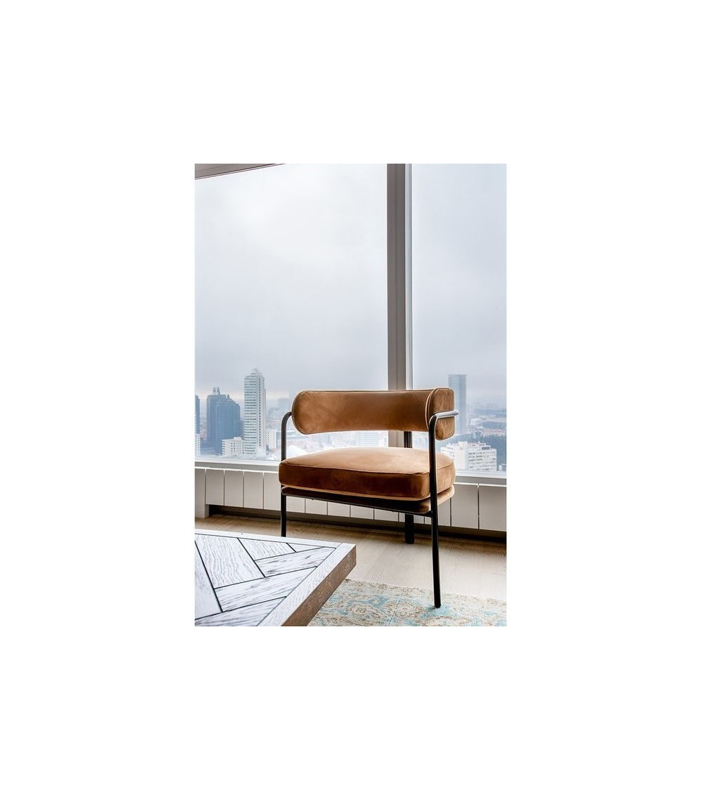 Fauteuil bergère moutarde