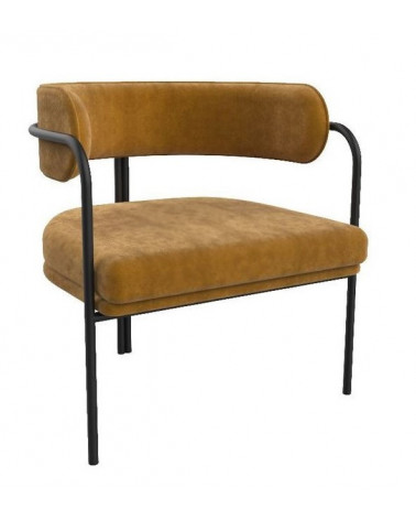 Fauteuil bergère moutarde