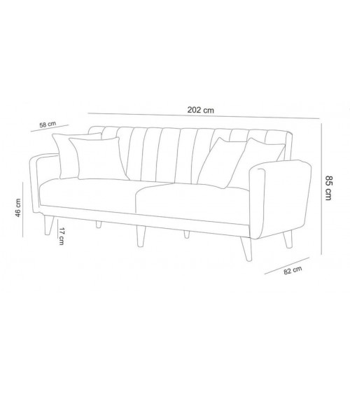 Canapé d'angle MILO 260 x 155cm