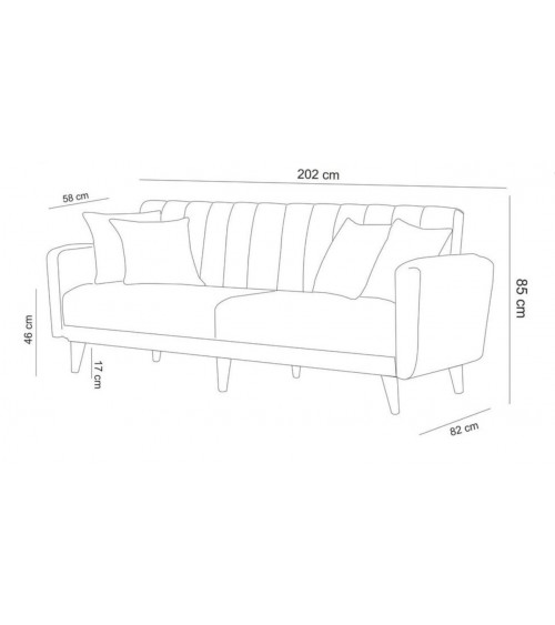 Angolo divano angolare trasformabile MILO II 250 x 185 cm