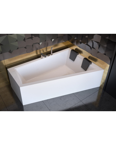 Vasca asimmetrica di INTEGRA 150/170 x 75 cm con barriera di vasca da bagno