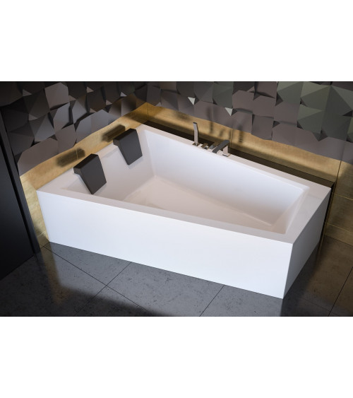 Bañera asimétrica de INTEGRA 150/170 x 75 cm con barrera de la bañera