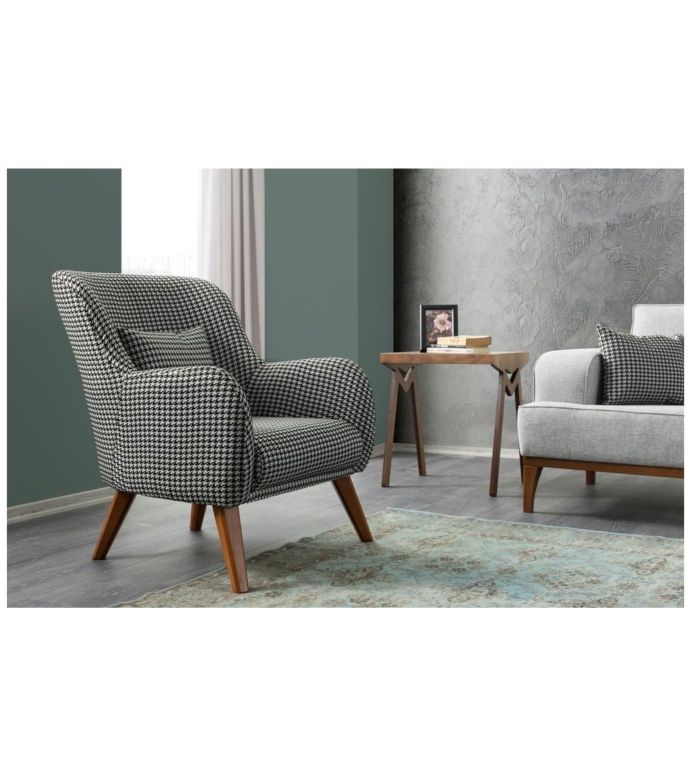 Fauteuil ATLAS noir et blanc