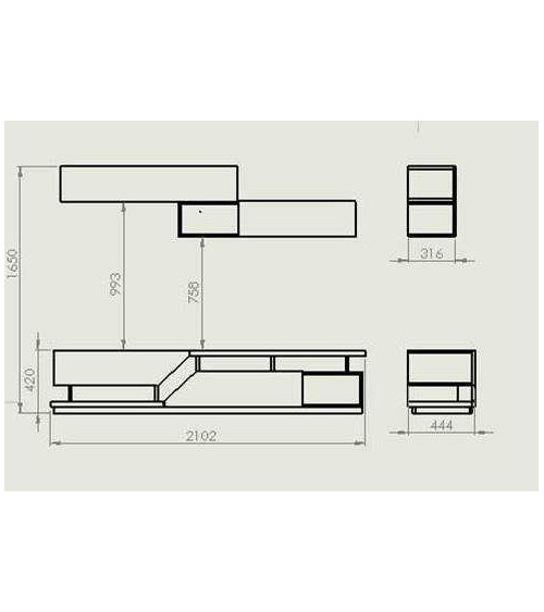 Tutti i mobili TV LOFT con LED