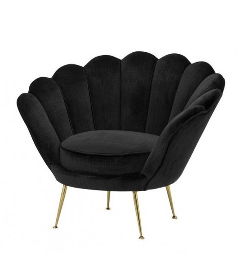 Fauteuil noir forme coquillage