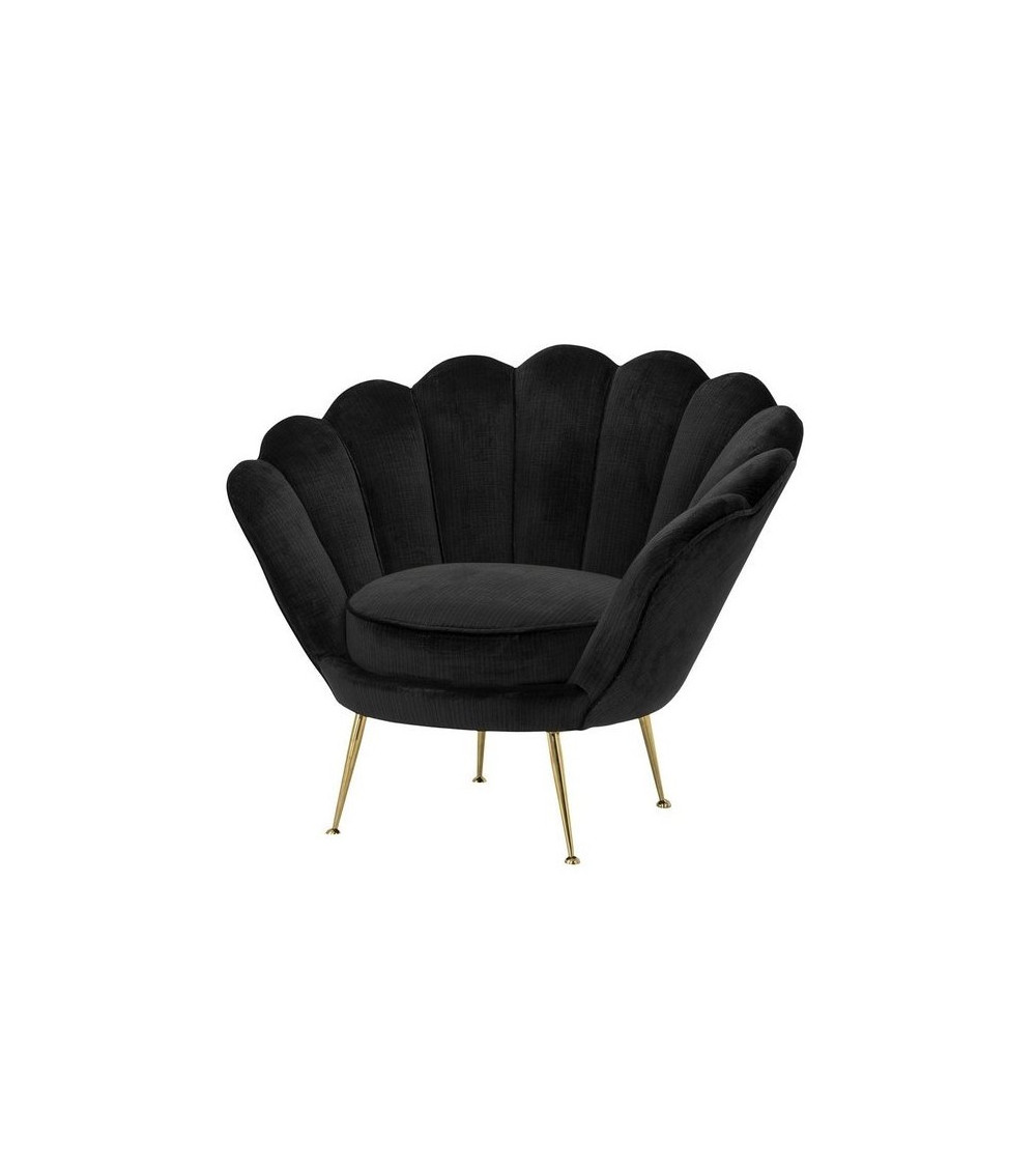 Fauteuil noir forme coquillage