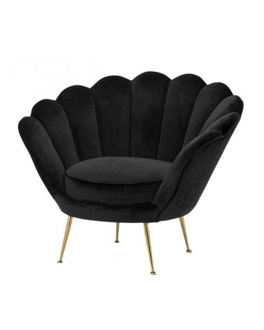 Fauteuil noir forme coquillage