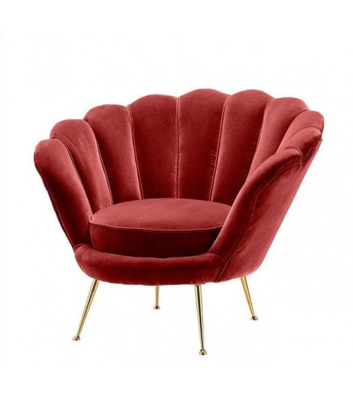 Fauteuil rouge forme coquillage