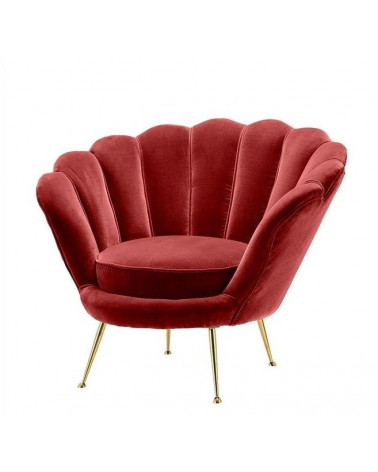 Fauteuil rouge forme coquillage