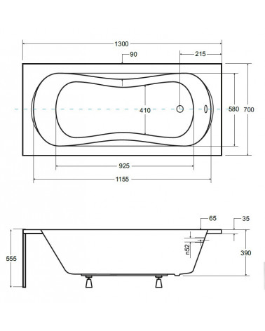 Bagno VANESSA 130/140/150/160/170 X 70 cm 