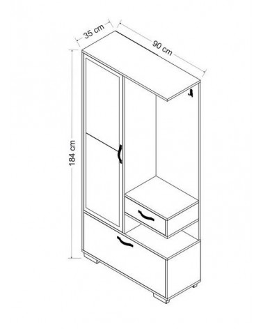 Meuble d'entrée avec banc NILDA