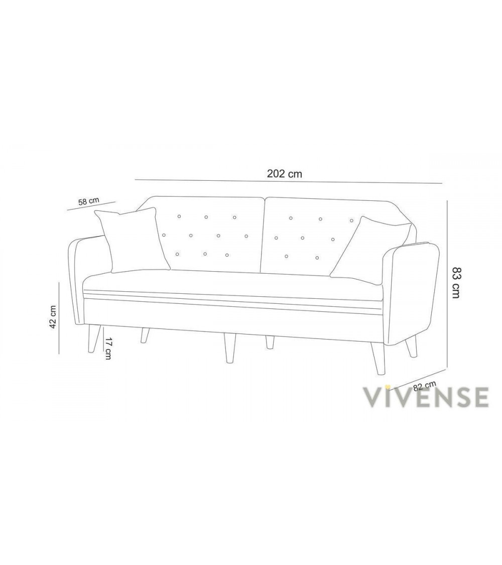 Canapé convertible TERRA BORDEAUX