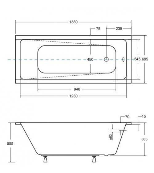 Bagno moderno con il grembiule 170x70