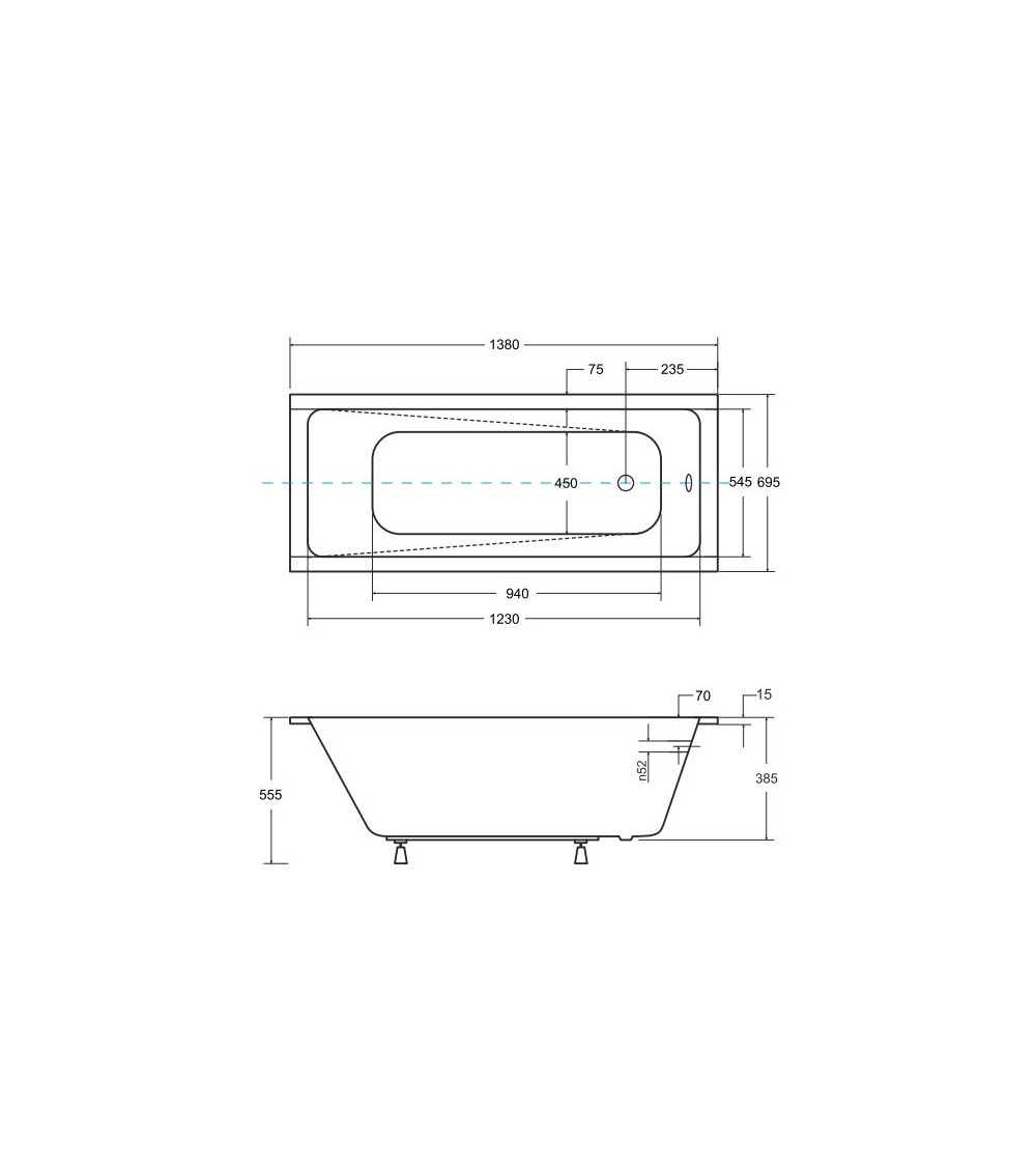 Baignoire MODERN ultra-slim 140/150/160/170/180 cm