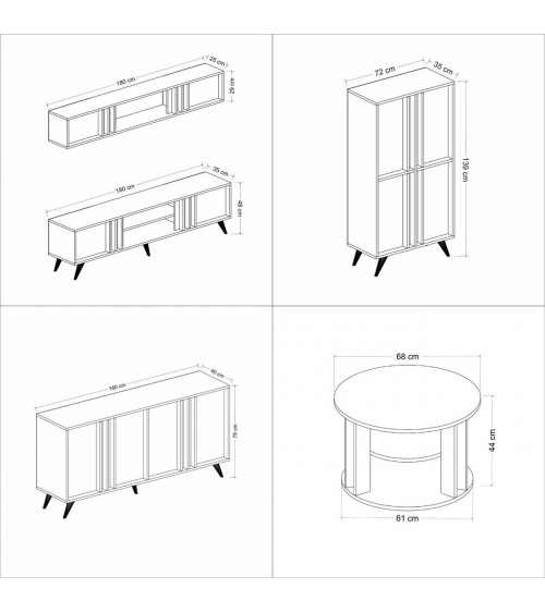 Salon complet Modern Dore