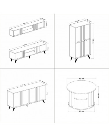 Salon complet Modern Dore