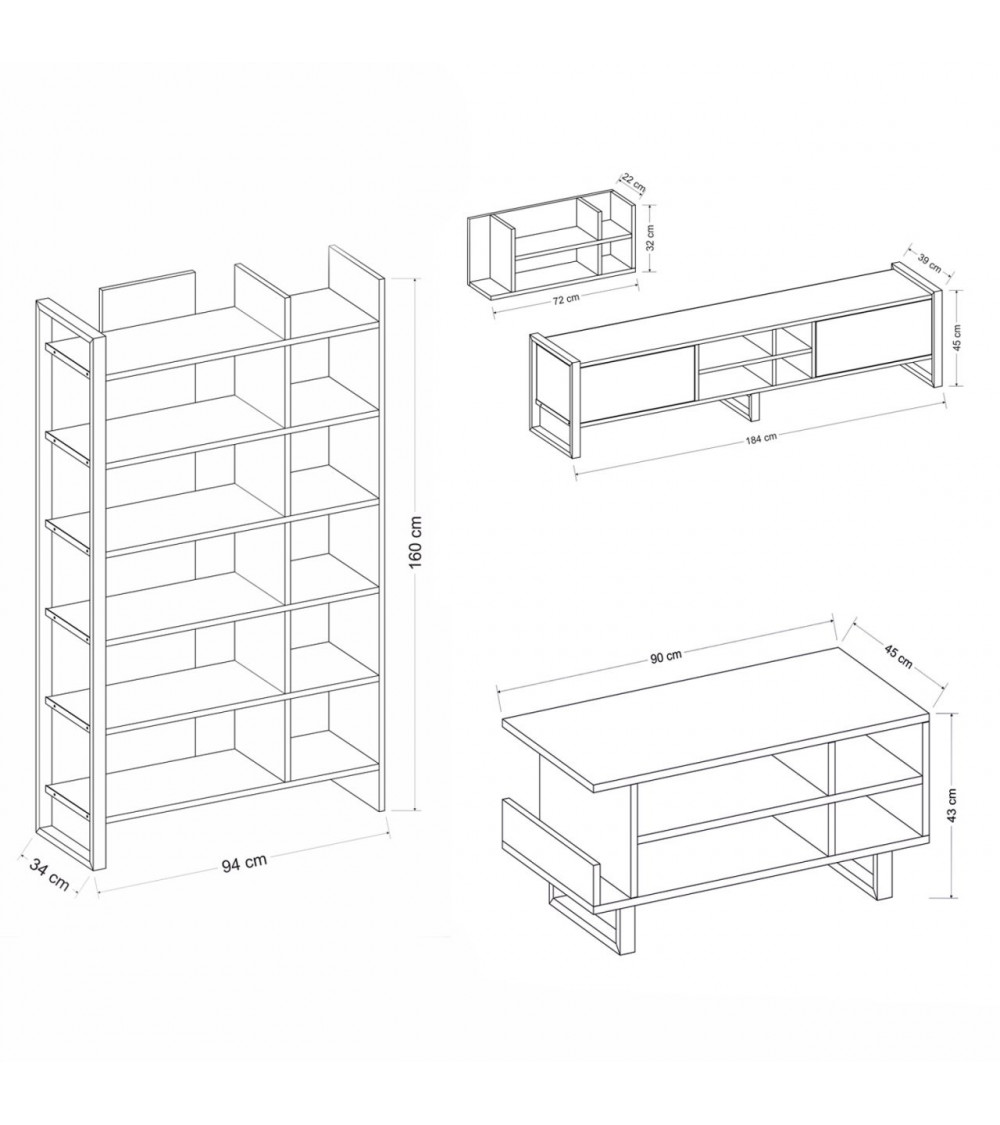 Tutti i mobili TV LOFT con LED Tutti i mobili TV LOFT con LED