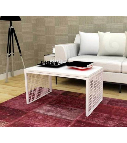 Table basse blanche TERA 80 cm