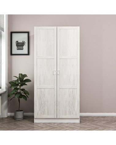 Armoire 2 Portes Blanc Dégringolé 190 x 52 x 90