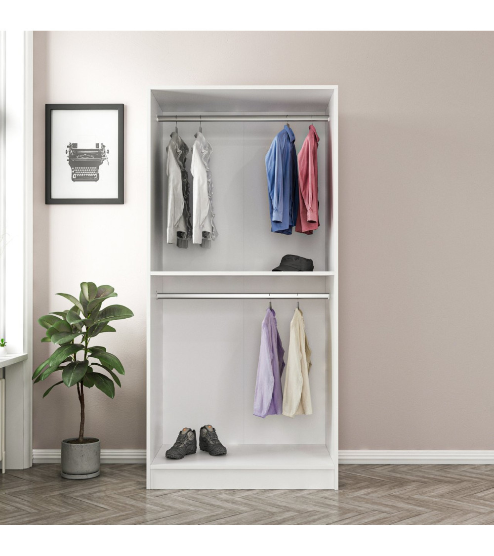 Armoire 2 Portes Blanc Dégringolé 190 x 52 x 90 Armoire 2 Portes Blanc Dégringolé 190 x 52 x 90
