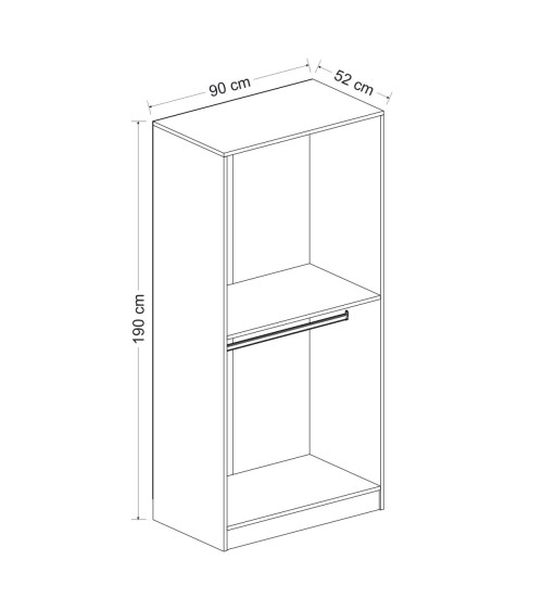 Luci d'ebano armadio rovere 206 x 210 x 64 cm