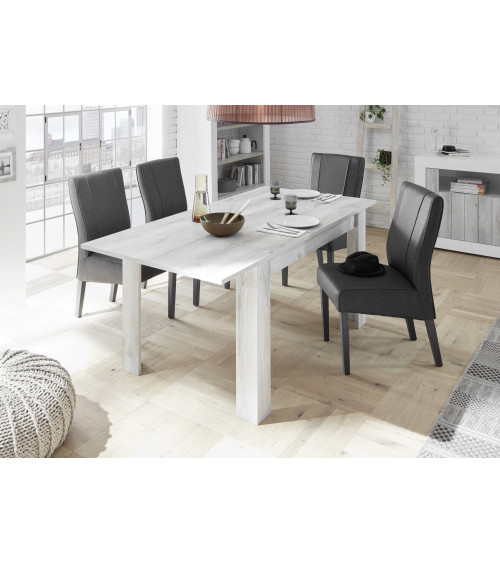 Table extensible SAMANTHA effet pin blanc 137-48/79/90 cm