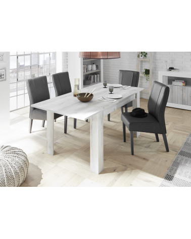 Table extensible SAMANTHA effet pin blanc 137-48/79/90 cm