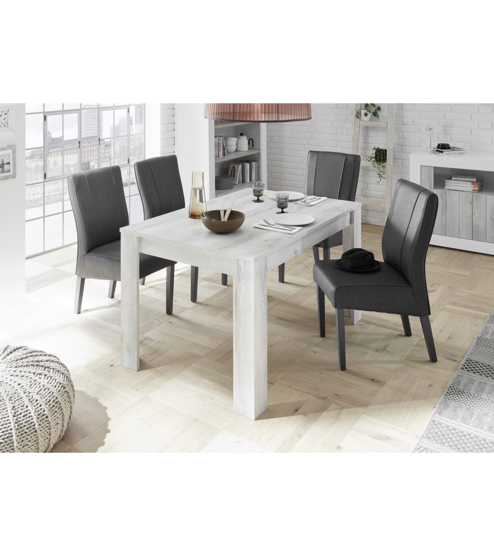 Table extensible SAMANTHA effet pin blanc 137-48/79/90 cm