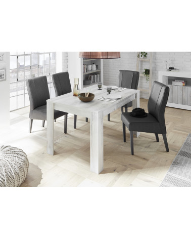 Table extensible SAMANTHA effet pin blanc 137-48/79/90 cm