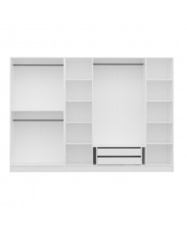 Armoire Miroir 6 Portes Noyer Pera 270 x 52 x 190