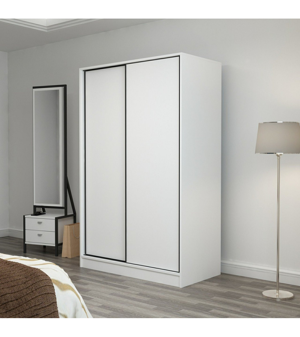Armoire Coulissante 2 Portes Blanc Kale 190 x 60 x 120
