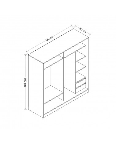 Luci d'ebano armadio rovere 206 x 210 x 64 cm