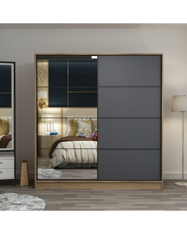 Luci d'ebano armadio rovere 206 x 210 x 64 cm